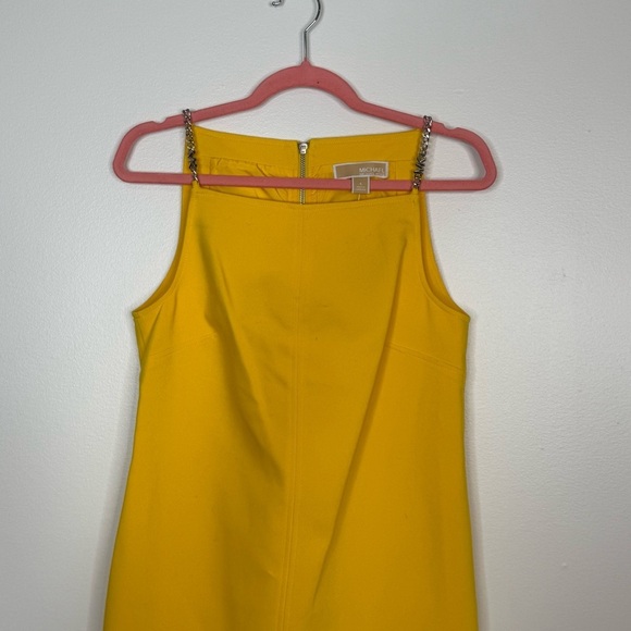 Michael Kors Yellow Apron Chain Strap Mini Dress Size 4 - Picture 3 of 8